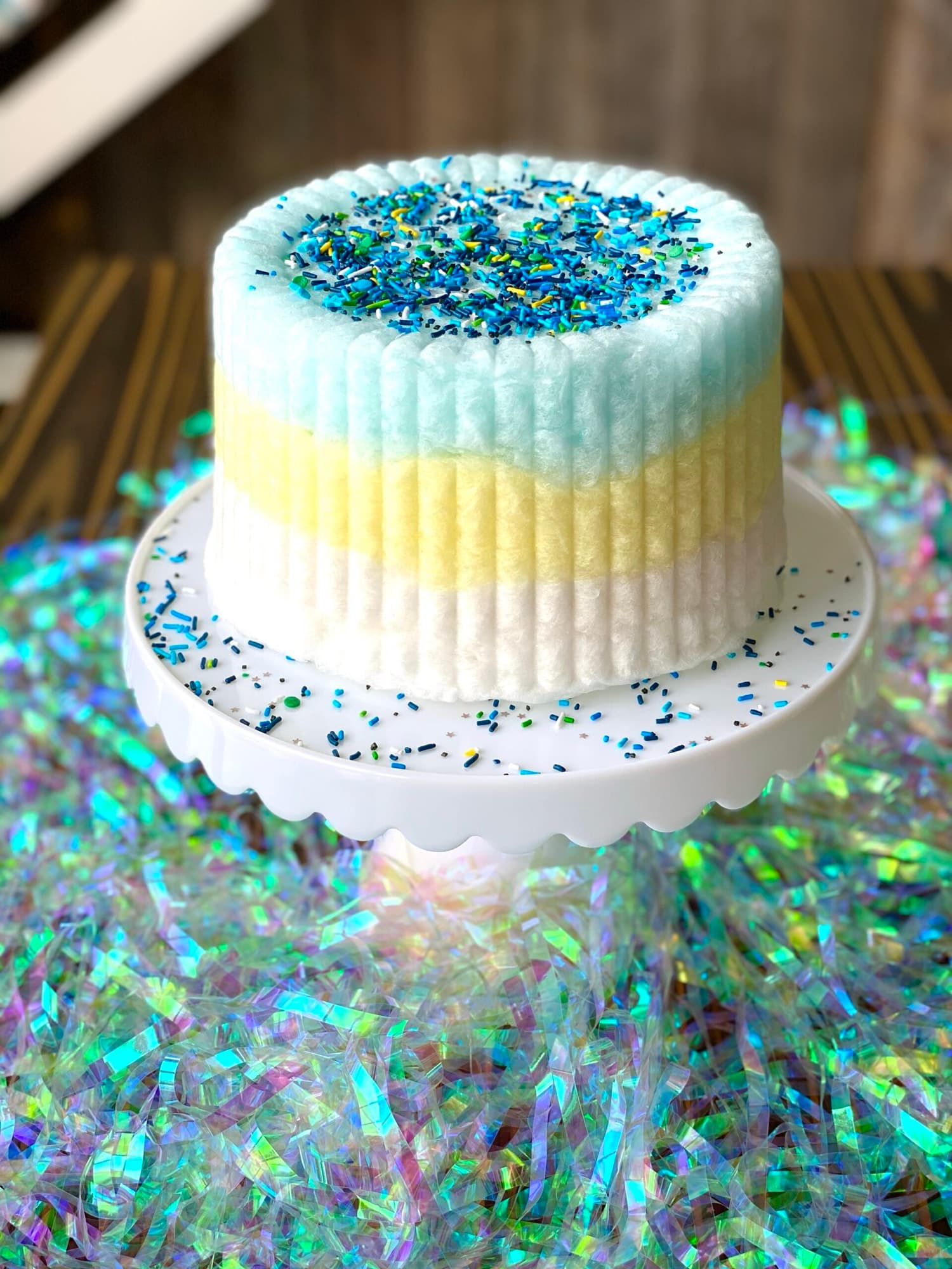 Triple flavor cotton candy cake